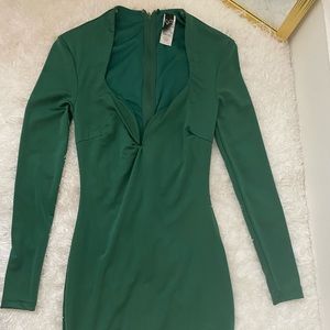 Emerald dress with wrap front